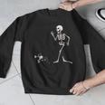 Halloween Boston Terrier And Skeleton Men Graphic Sweatshirt, Boston Terrier Halloween Gifts, funny design