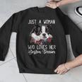 Just a Woman Who Loves Her Boston Terrier Cute Dog Mom Men Graphic Sweatshirt, Mom Gifts, Boston Terrier Mom Gifts, funny design