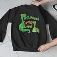 Kids My Nonna Loves Me Dinosaur Grandson Men Graphic Sweatshirt, funny design