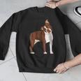 Red Boston Terrier Dog Men Graphic Sweatshirt, funny design