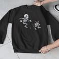 Skeleton Chasing Dog Boston Terrier Halloween Pet Lover Men Graphic Sweatshirt, Boston Terrier Halloween Gifts, funny design