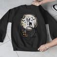 Spooky Halloween Moon Boston Terrier Boston Bull Bostie Men Graphic Sweatshirt, Boston Terrier Halloween Gifts, funny design