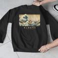 Surfing Boston Terrier Kanagawa Wave Japanese Dog For Men Women Kids Men Graphic Sweatshirt, funny design