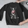 Vintage Boston Terrier Blowing Bubble Gum American Gentleman Men Graphic Sweatshirt, American Boston Terrier Gifts, funny design