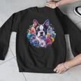Watercolor Floral Boston Terrier Mama Dog Lover Mother's Day Men Graphic Sweatshirt, funny design