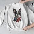 Boston Terrier American Flag Men Graphic Sweatshirt, American Boston Terrier Gifts, funny design
