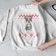 Boston Terrier Dog Santa Hat Men Kids Ugly Christmas Light Men Graphic Sweatshirt, Boston Terrier Christmas Gifts, funny design