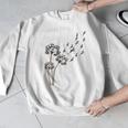 Boston Terrier Flower Fly Dandelion Dog Lover Dog Dad Men Graphic Sweatshirt, Boston Terrier Dad Gifts, funny design