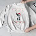 Boston Terrier Wearing Santa Hat Ugly Xmas Dog Lovers Men Graphic Sweatshirt, funny design