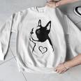 I Love My Boston Terrier Dog With Heart Men Graphic Sweatshirt, funny design