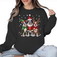 Boston Terrier Christmas Dogs Santa Reindeer Elf Women Crewneck Sweatshirt, Boston Terrier Christmas Gifts, trending gift