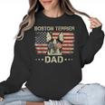 Boston Terrier Dad Dog Lovers American Flag 4th Of July For Women Men Women Crewneck Sweatshirt, Boston Terrier Dad Gifts, American Boston Terrier Gifts, Boston Terrier 4th Of July Gifts, trending gift
