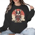 Boston Terrier Dog Japanese Style Samurai Dogs Women Crewneck Sweatshirt, trending gift