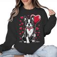 Boston Terrier Dog Valentine's Day Dog Owner Valentine Women Crewneck Sweatshirt, trending gift
