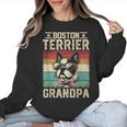 Boston Terrier Grandpa Dog Lover Father's Day Women Crewneck Sweatshirt, trending gift