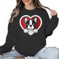 Boston Terrier Heart Cute Puppy Lover Or Dog Owner Women Crewneck Sweatshirt, trending gift