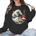 Boston Terrier Japanese Kanagawa Wave Surf Loyal Dog Men Women Kids Women Crewneck Sweatshirt, trending gift