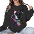 Boston Terrier Lovers Colorful Pop Art Boston Terrier Women Crewneck Sweatshirt, trending gift