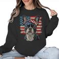 Boston Terrier Patriotic 4th Of July USA American Flag Women Crewneck Sweatshirt, Patriotic Boston Terrier Gifts, American Boston Terrier Gifts, Boston Terrier 4th Of July Gifts, trending gift
