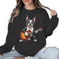 Boston Terrier Playing Guitar Boston Terrier Women Crewneck Sweatshirt, trending gift