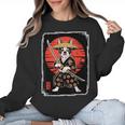 Boston Terrier Samurai Ninja Vintage Anime Japanese Ukiyo-e Women Crewneck Sweatshirt, trending gift