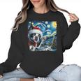 Boston Terrier Santa Starry Night Van Gogh Christmas Dog Men Women Kids Women Crewneck Sweatshirt, Boston Terrier Christmas Gifts, trending gift