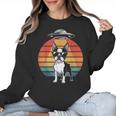 Boston Terrier UFO Alien Boston Terrier Dog Mom Dad Women Crewneck Sweatshirt, Mom Gifts, Boston Terrier Dad Gifts, Boston Terrier Mom Gifts, trending gift
