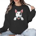 Bull Terrier Pocket Bull Terrier Peeking Out Pocket Women Crewneck Sweatshirt, trending gift
