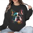 Cute Boston Terrier Puppy Dog Art Lover Unique Painting For Men Women Kids Women Crewneck Sweatshirt, trending gift