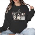 Cute Halloween Boston Terrier Dogs Witch Hat Ghost Dog For Men Women Kids Women Crewneck Sweatshirt, Boston Terrier Ghost Gifts, Boston Terrier Halloween Gifts, trending gift