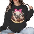 Cute Pug Shirt Donut Girls Dog Women Crewneck Sweatshirt, trending gift