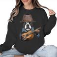 Guitar Shirt Boston Terrier Dog Playing Acoustic Guitar Women Crewneck Sweatshirt, trending gift