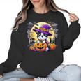 Halloween Boston Terrier Dog Breed With Jack O' Lantern Art Women Crewneck Sweatshirt, Boston Terrier Halloween Gifts, trending gift