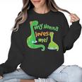 Kids My Nonna Loves Me Dinosaur Grandson Women Crewneck Sweatshirt, trending gift