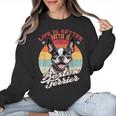 Retro Life Is Better With Boston Terrier Mom Dog Lover Women Crewneck Sweatshirt, Mom Gifts, Boston Terrier Mom Gifts, trending gift