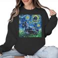 Scottish Terrier Starry Night Scotty Dog Art By Aja Women Crewneck Sweatshirt, trending gift