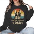 Vintage Boston Terrier Dad Dog Lovers Father's Day Tee Women Crewneck Sweatshirt, Boston Terrier Dad Gifts, trending gift