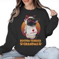 Vintage Boston Terrier Grandma Wear Sunglasses Dog Lover Men Women Girls Kids Women Crewneck Sweatshirt, trending gift