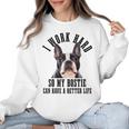 Bostie Mama Dog Dad Boston Terrier For Men Women Women Crewneck Sweatshirt, Boston Terrier Dad Gifts, trending gift
