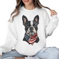 Boston Terrier American Flag Women Crewneck Sweatshirt, American Boston Terrier Gifts, trending gift
