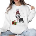 Boston Terrier Christmas T Shirt-Life Is Merrier Premium Tri-Blend Women Crewneck Sweatshirt, Boston Terrier Christmas Gifts, trending gift