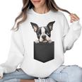 Boston Terrier Dog Puppy Dog In Pocket Cute Pet Lover Women Crewneck Sweatshirt, trending gift