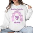 Boston Terrier Mama Cute Rainbow Paw Heart Shape Women Crewneck Sweatshirt, trending gift