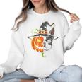 Boston Terrier Pumpkin Jack O Lantern Halloween Women Crewneck Sweatshirt, Boston Terrier Halloween Gifts, trending gift