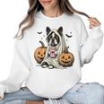 Halloween Boston Terrier Ghost Women Crewneck Sweatshirt, Boston Terrier Ghost Gifts, Boston Terrier Halloween Gifts, trending gift