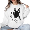 I Love My Boston Terrier Dog With Heart Women Crewneck Sweatshirt, trending gift