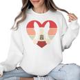 Retro Heart Boston Terrier Dog Vintage Valentine Women Crewneck Sweatshirt, trending gift