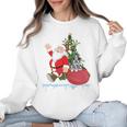 Santa Ugly Christmas Tree Lights Boston Terrier Dog Lover Women Crewneck Sweatshirt, Boston Terrier Christmas Gifts, trending gift
