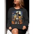 Aesthetic Halloween Boston Terrier Dog Witch Pumpkin For Men Women Kids Women Crewneck Sweatshirt, Boston Terrier Halloween Sweatshirts, funny gift