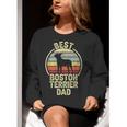 Best Dog Father Dad Vintage Boston Terrier For Men Women Women Crewneck Sweatshirt, Boston Terrier Dad Sweatshirts, funny gift